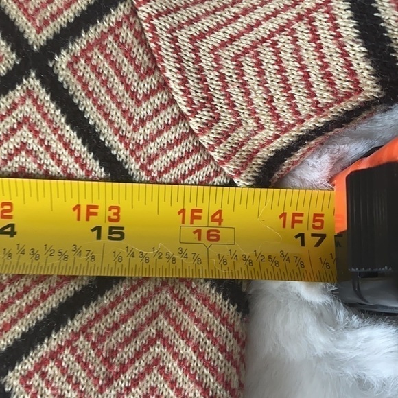 Zara Knit Red, Black & Tan Geometric Print Dress Size Medium - Picture 8 of 10